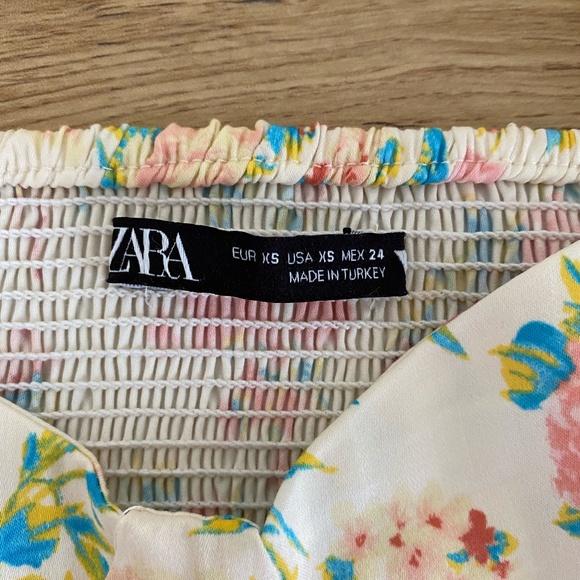 ZARA Floral Puff Sleeves Top - Picture 11 of 12